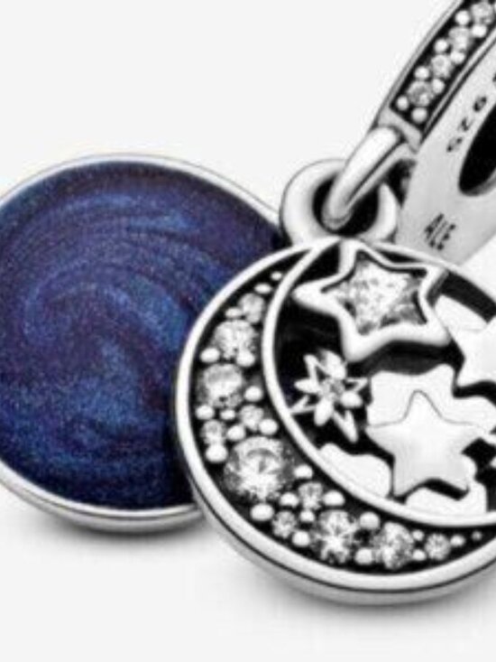 Pandora Moon & Blue Sky Dangle Charm - Picture 4 of 5